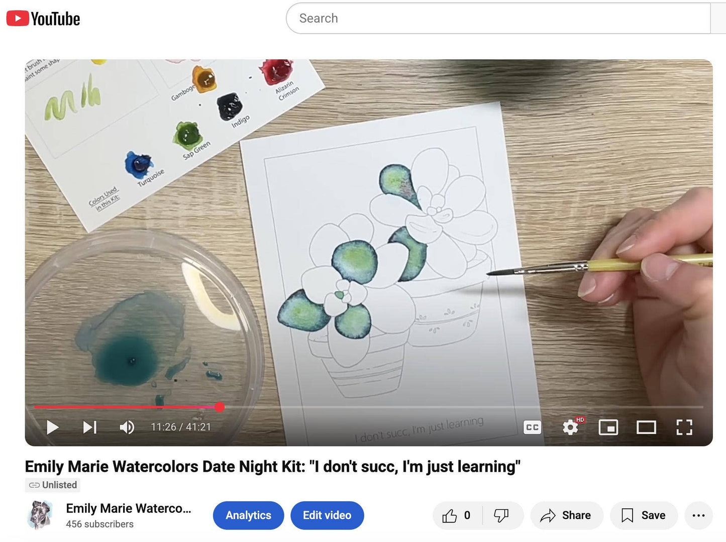 Emily Marie Watercolors - Watercolor Date Night Kit: Succulents