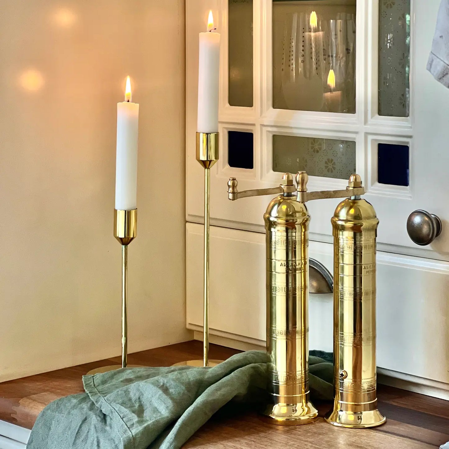 Rune-Jakobsen Design - 'Brass Mill' - 8" pepper grinders