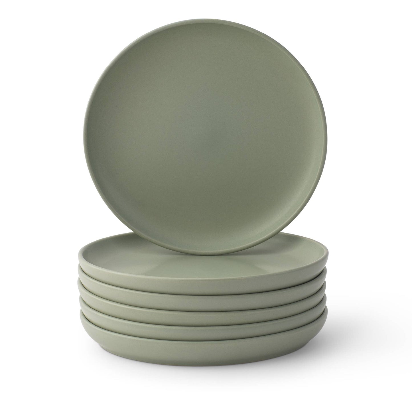 JoyJolt - JoyJolt Mesa 6-Piece Stoneware Salad Plates Set – 8”: Matte Linen