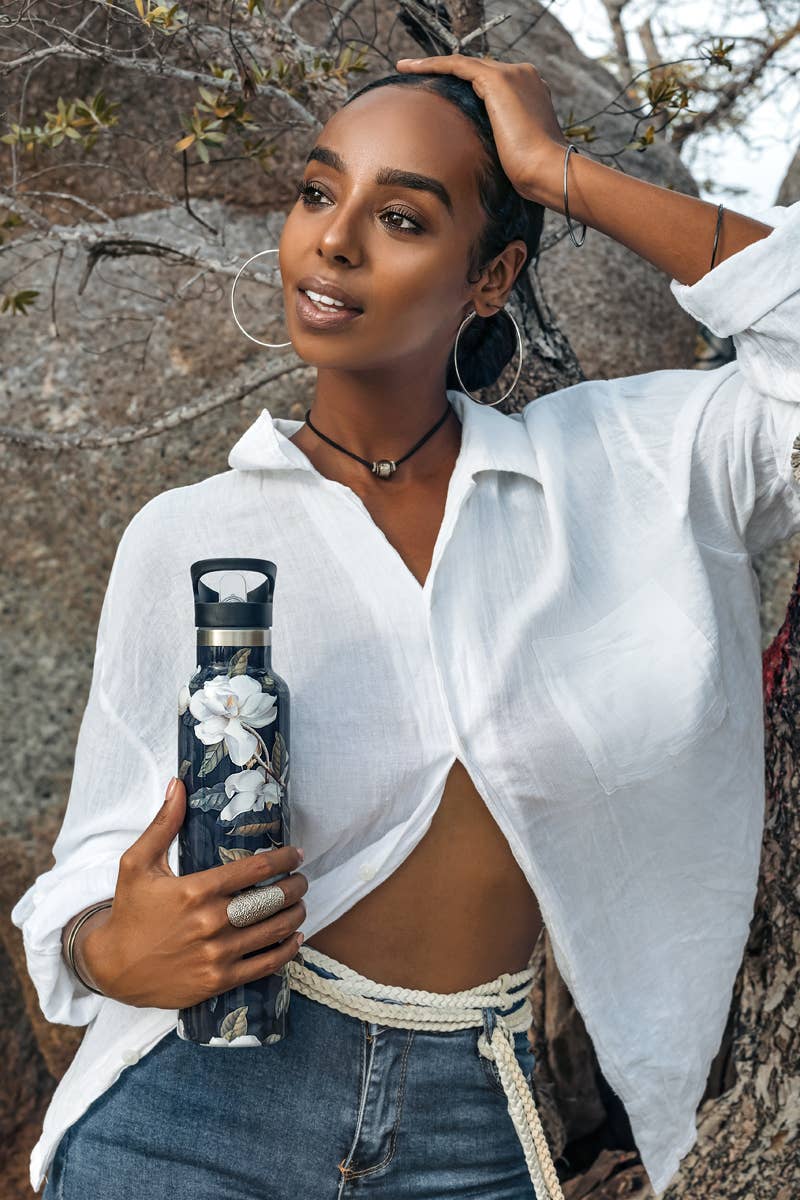 My Bougie Bottle - MAGNOLIA Dark Garden 25 oz Insulated Water Bottle : Gift Tube