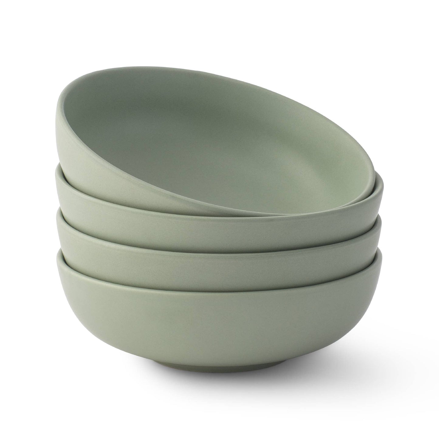 JoyJolt - JoyJolt Mesa 4-Piece Stoneware Pasta Bowls Set – 30oz: Matte Linen