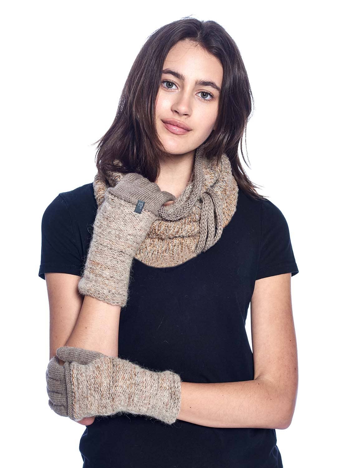 Alpaca Gloves - Caraveli Full - Camel