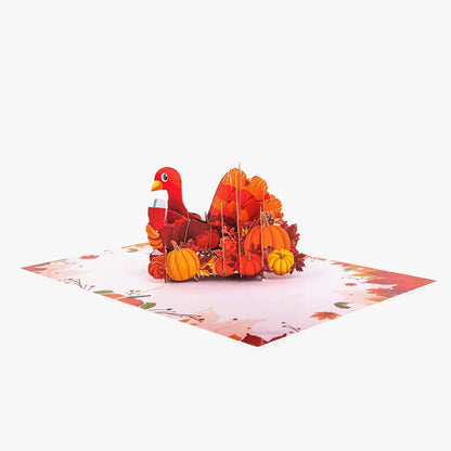 Wonder Paper Art - Turkey Thanksgiving pop up card