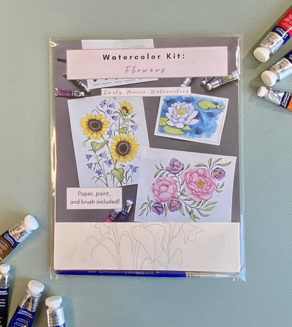 Emily Marie Watercolors - Watercolor Painting Kit: Flowers