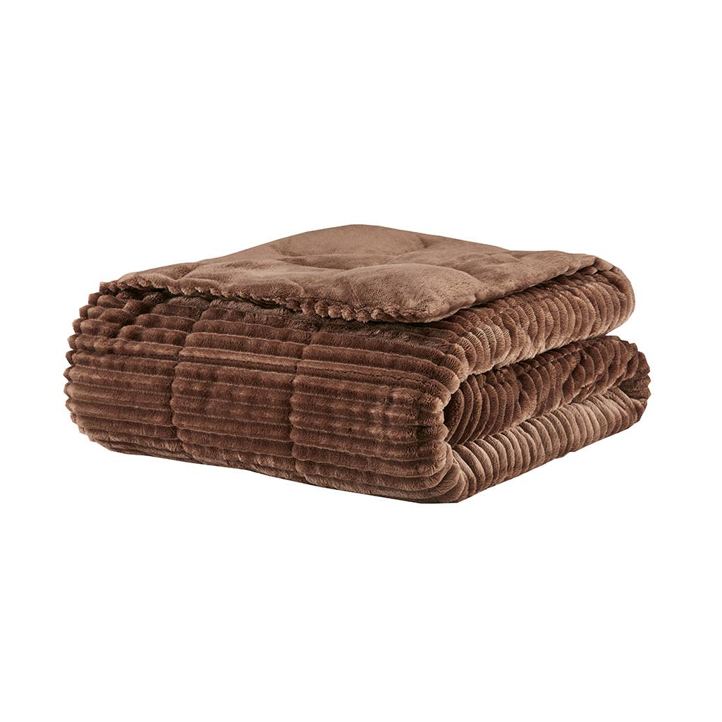 Corduroy Plush 60x70" Winter Throw Blanket 4 Colors: Grey