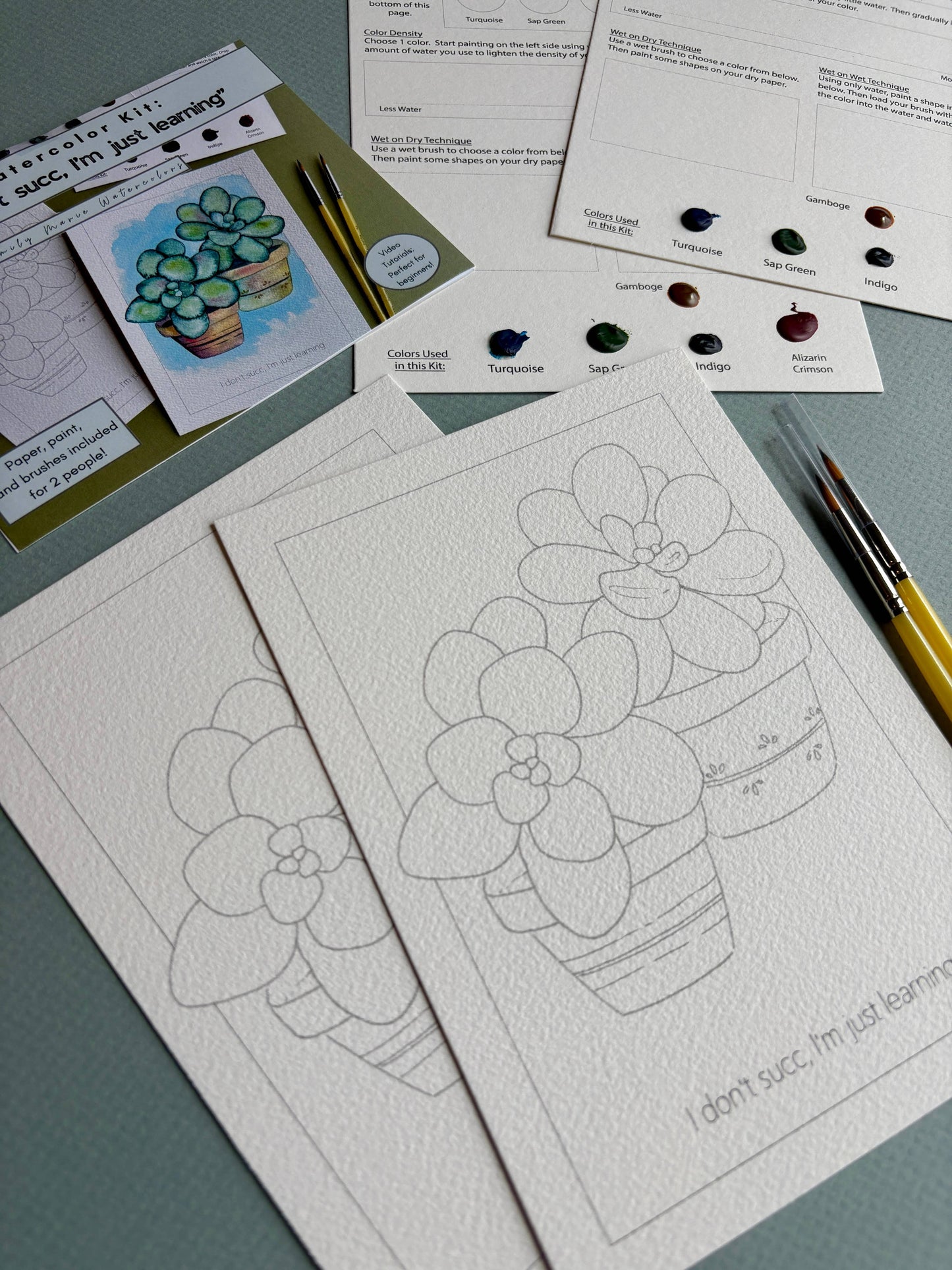 Emily Marie Watercolors - Watercolor Date Night Kit: Succulents