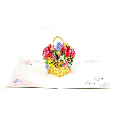 Wonder Paper Art - Flower basket Pop Up Card