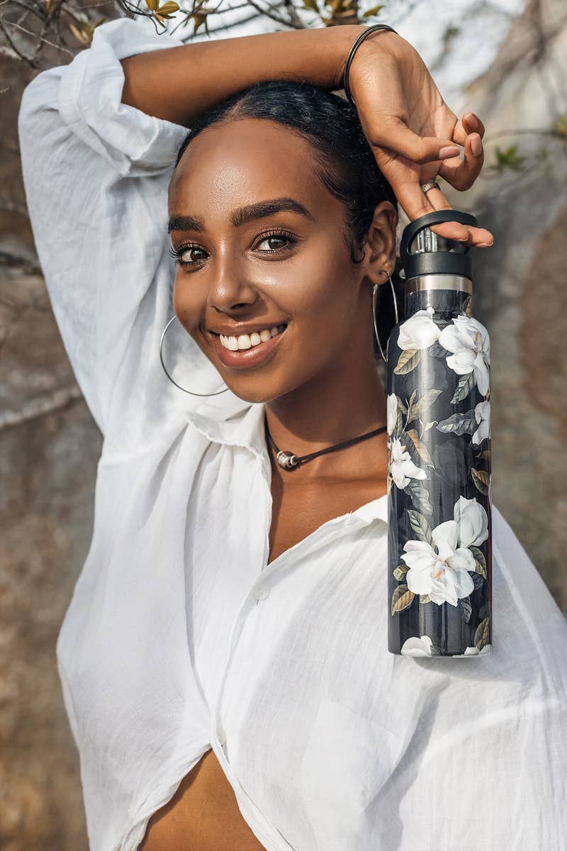 My Bougie Bottle - MAGNOLIA Dark Garden 25 oz Insulated Water Bottle : Gift Tube