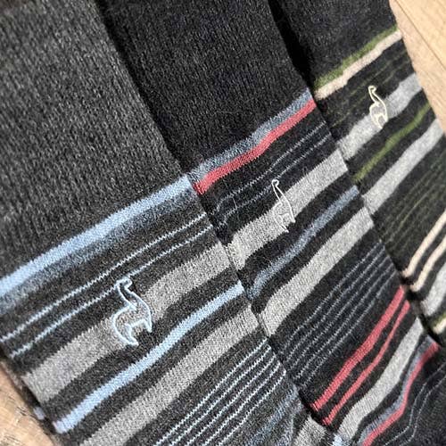 Alpaca Socks - Stripe - Moss: Large