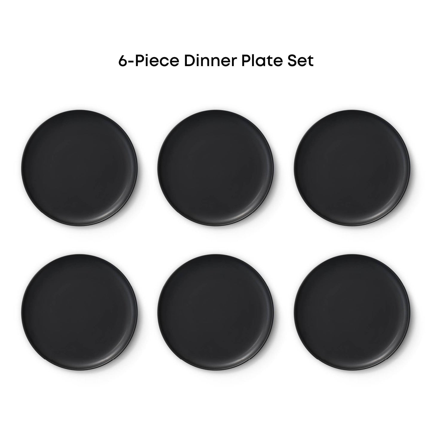JoyJolt - JoyJolt Mesa 6-Piece Stoneware Dinner Plates Set – 10.5”: Matte Sage Green