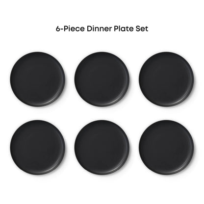 JoyJolt - JoyJolt Mesa 6-Piece Stoneware Dinner Plates Set – 10.5”: Matte Sage Green