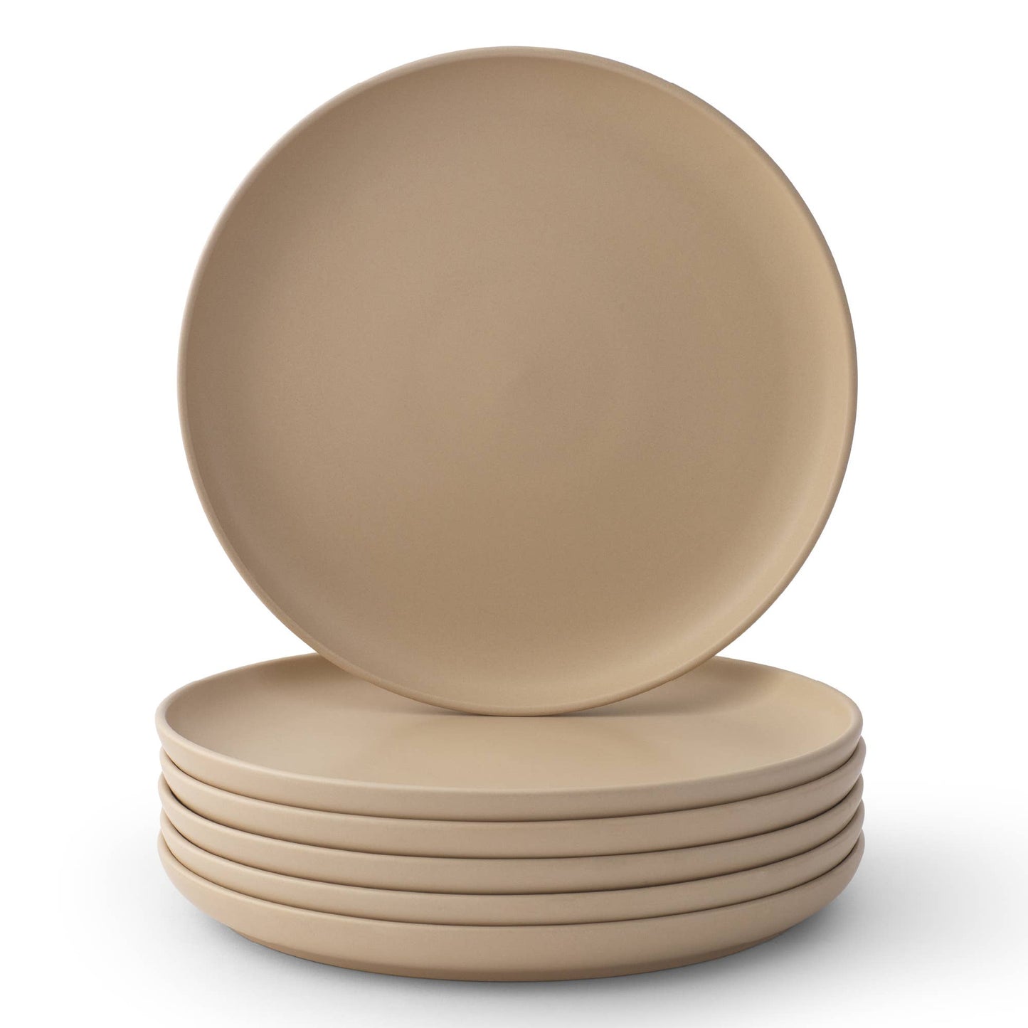JoyJolt - JoyJolt Mesa 6-Piece Stoneware Dinner Plates Set – 10.5”: Matte Sage Green