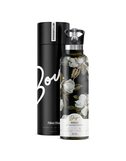 My Bougie Bottle - MAGNOLIA Dark Garden 25 oz Insulated Water Bottle : Gift Tube