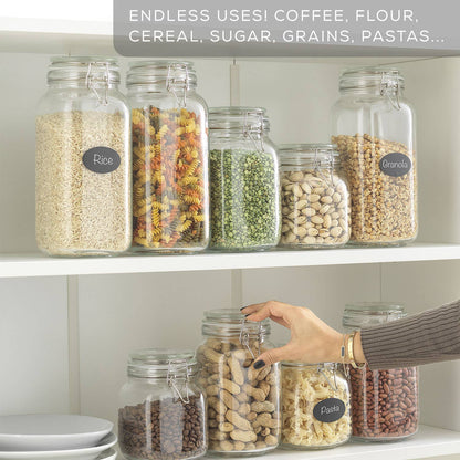 JoyJolt - Glass Food Storage Jar with Airtight Clamp Lids - Set of 3: 78 oz