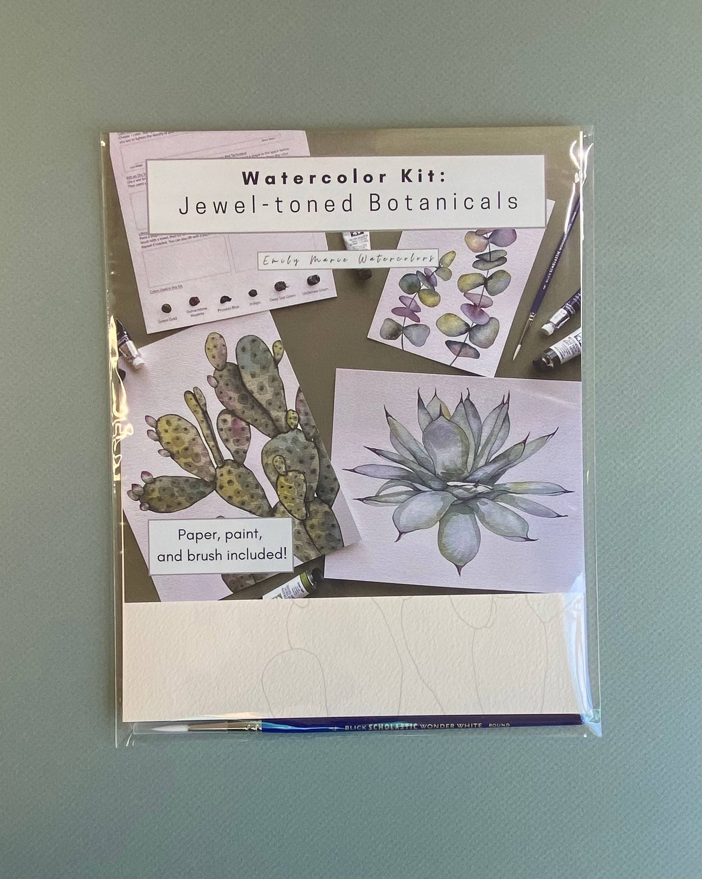 Emily Marie Watercolors - Watercolor Painting Kit: Jewel-Toned Botanicals