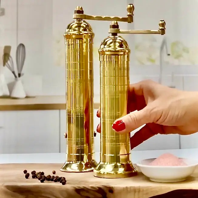 Rune-Jakobsen Design - 'Brass Mill' - 8"  salt  grinders