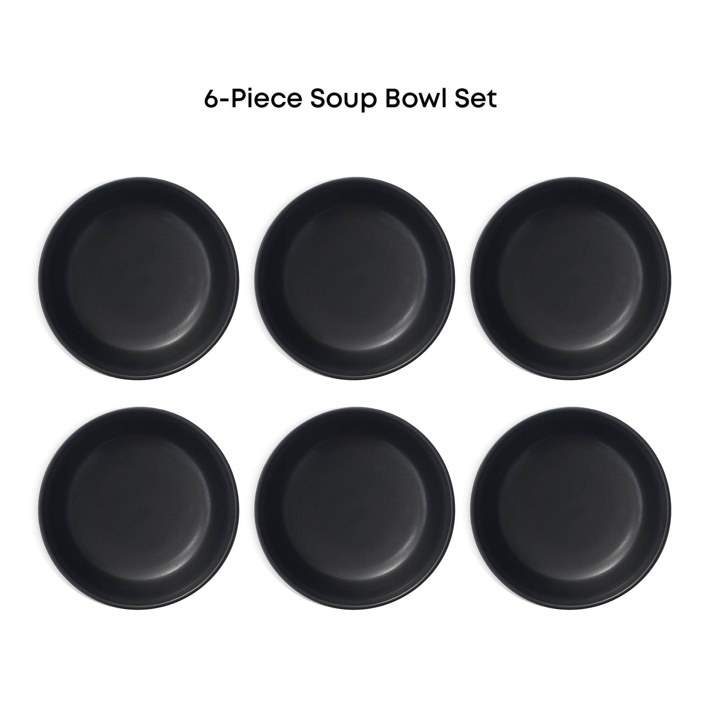 JoyJolt - JoyJolt Mesa 6-Piece Stoneware Soup Bowls Set – 23 oz: Matte Linen
