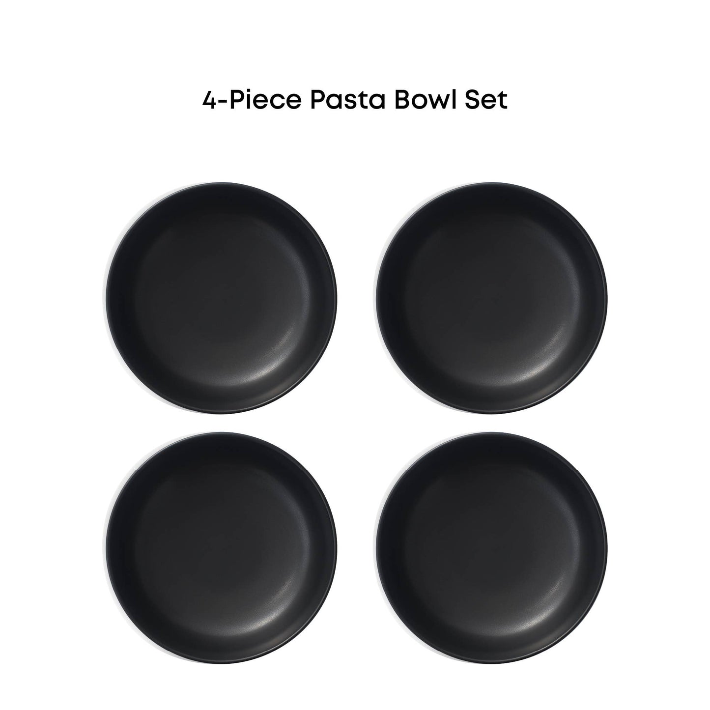 JoyJolt - JoyJolt Mesa 4-Piece Stoneware Pasta Bowls Set – 40oz: Matte Sage Green