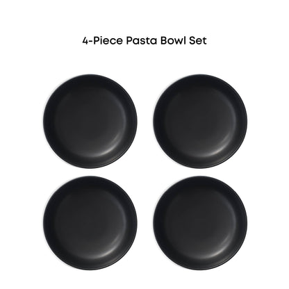 JoyJolt - JoyJolt Mesa 4-Piece Stoneware Pasta Bowls Set – 40oz: Matte Sage Green