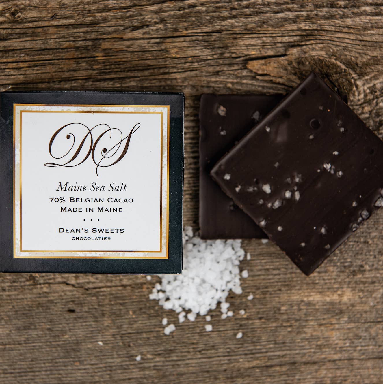 Dean's Sweets - Maine Sea Salt Dark Chocolate Squares