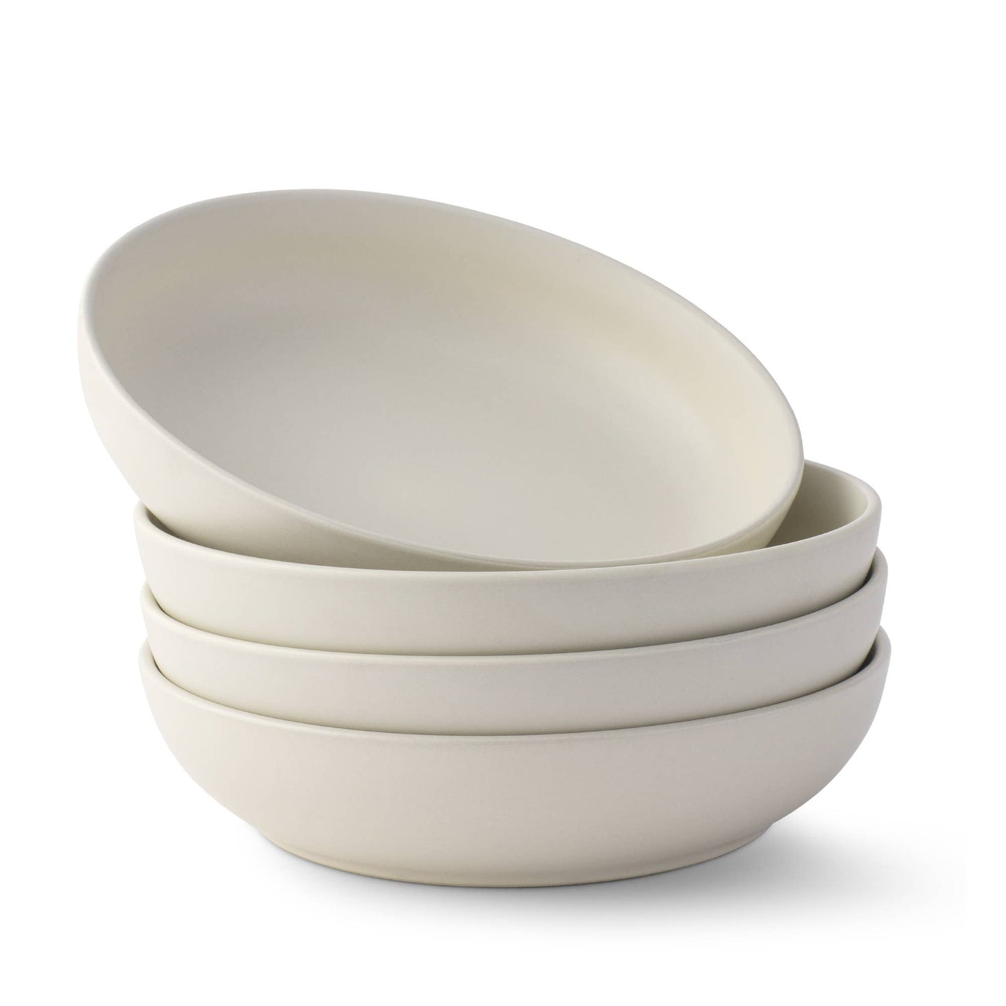 JoyJolt - JoyJolt Mesa 4-Piece Stoneware Pasta Bowls Set – 40oz: Matte Sage Green