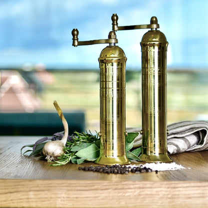 Brass Salt and Pepper Mills Set