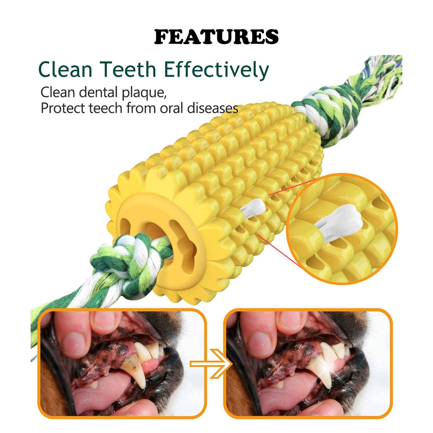 JSBlueRidge Toys - Corn Stick Dental Cleaning Dog Chew Toy