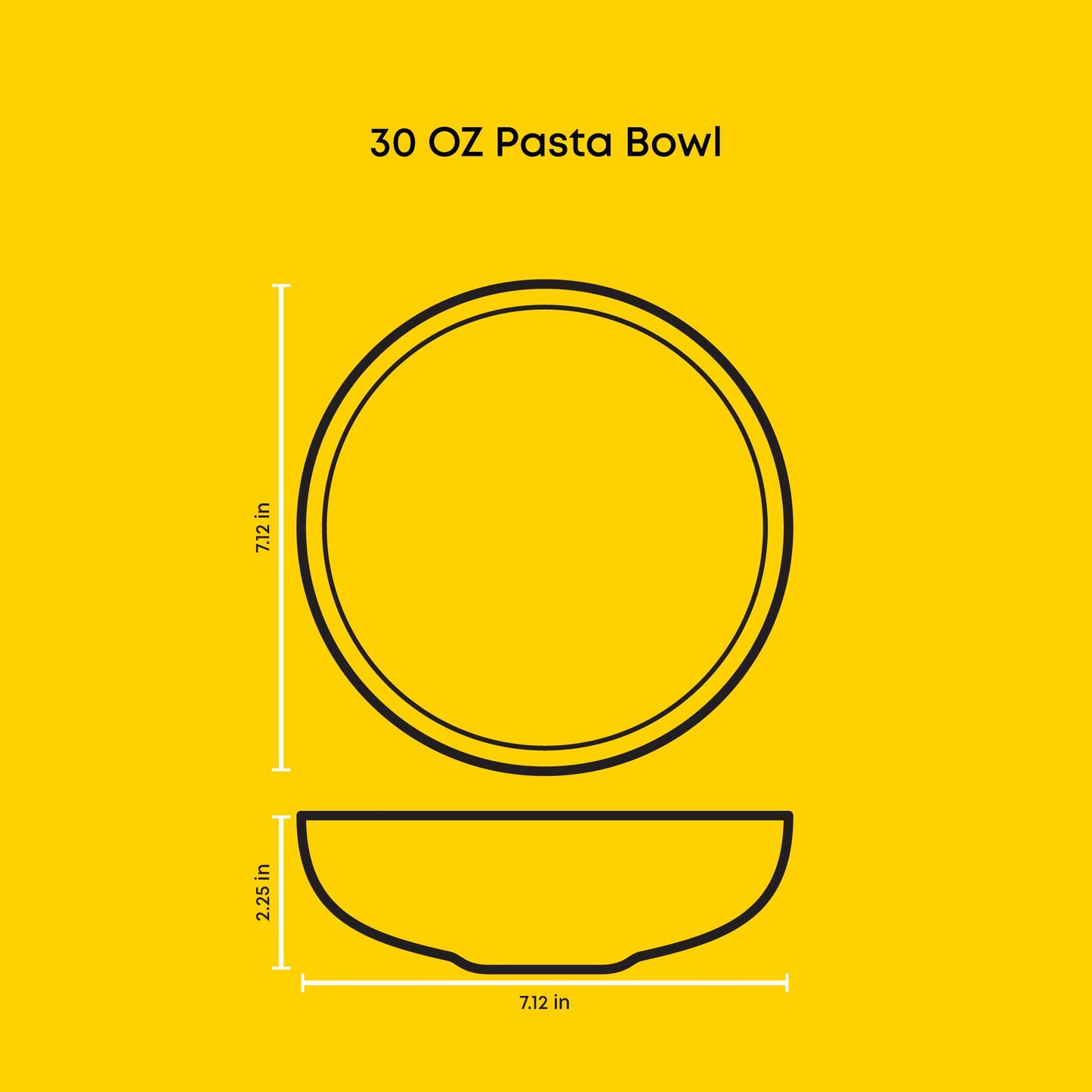 JoyJolt - JoyJolt Mesa 4-Piece Stoneware Pasta Bowls Set – 30oz: Matte Linen