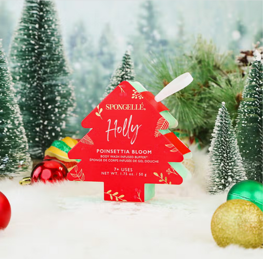 Poinsettia Bloom (Holly) Holiday Tree Ornament Buffer