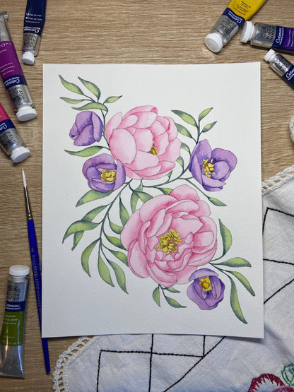 Emily Marie Watercolors - Watercolor Painting Kit: Flowers
