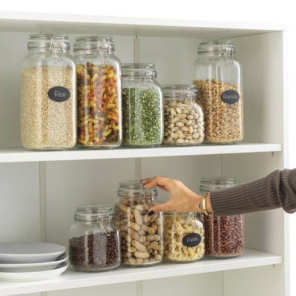 JoyJolt - Glass Food Storage Jar with Airtight Clamp Lids - Set of 3: 78 oz