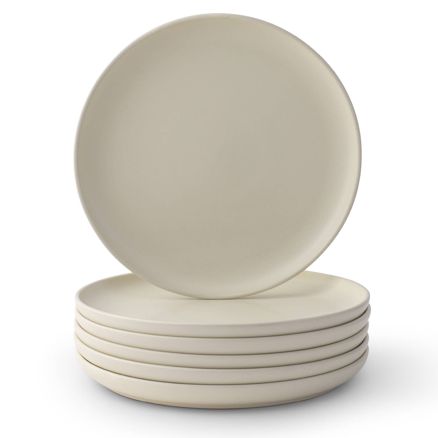 JoyJolt - JoyJolt Mesa 6-Piece Stoneware Dinner Plates Set – 10.5”: Matte Sage Green