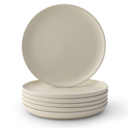 JoyJolt - JoyJolt Mesa 6-Piece Stoneware Dinner Plates Set – 10.5”: Matte Sage Green