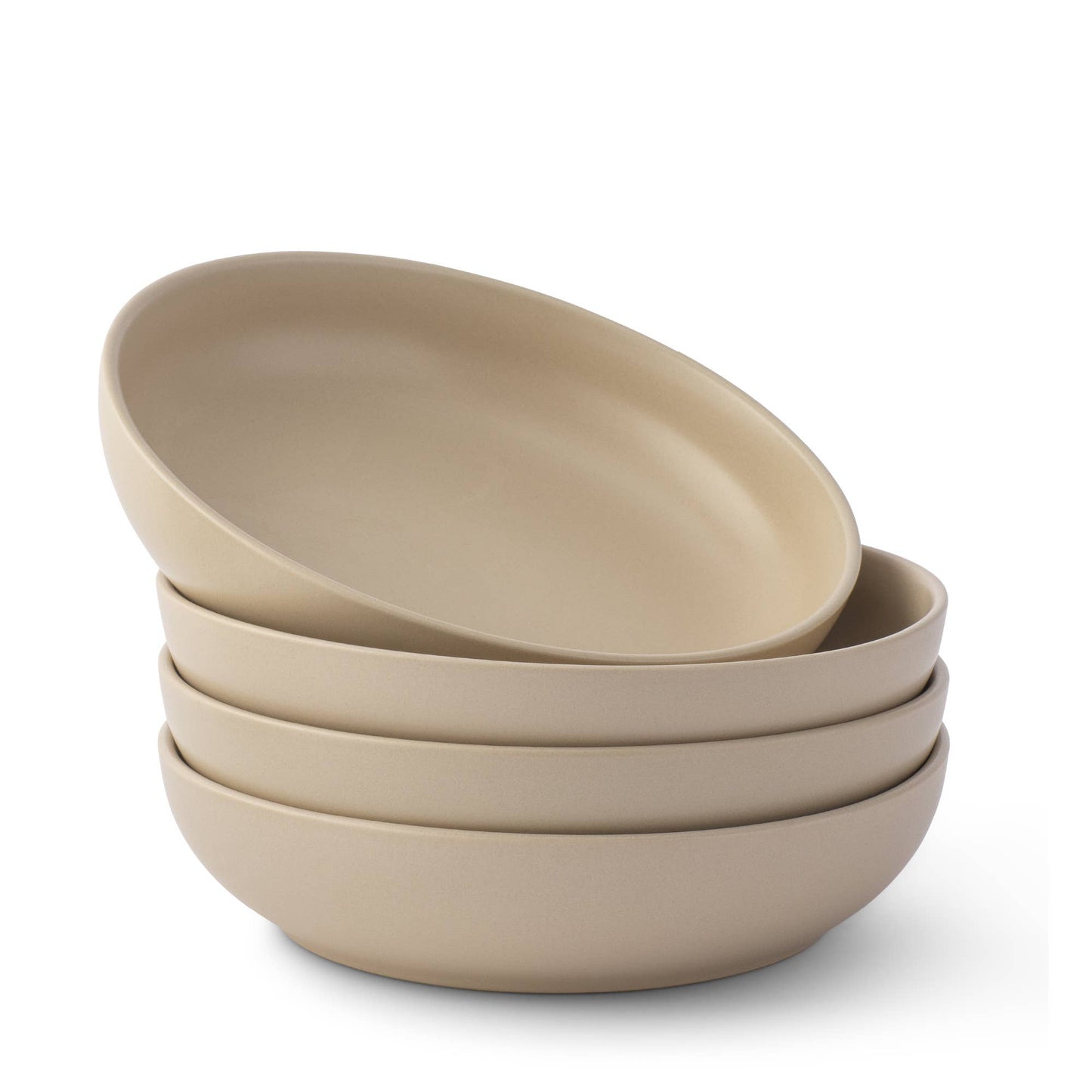 JoyJolt - JoyJolt Mesa 4-Piece Stoneware Pasta Bowls Set – 40oz: Matte Sage Green