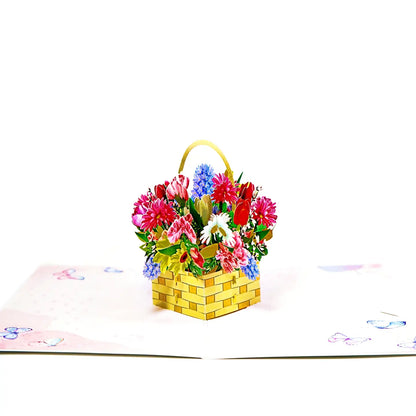 Wonder Paper Art - Flower basket Pop Up Card