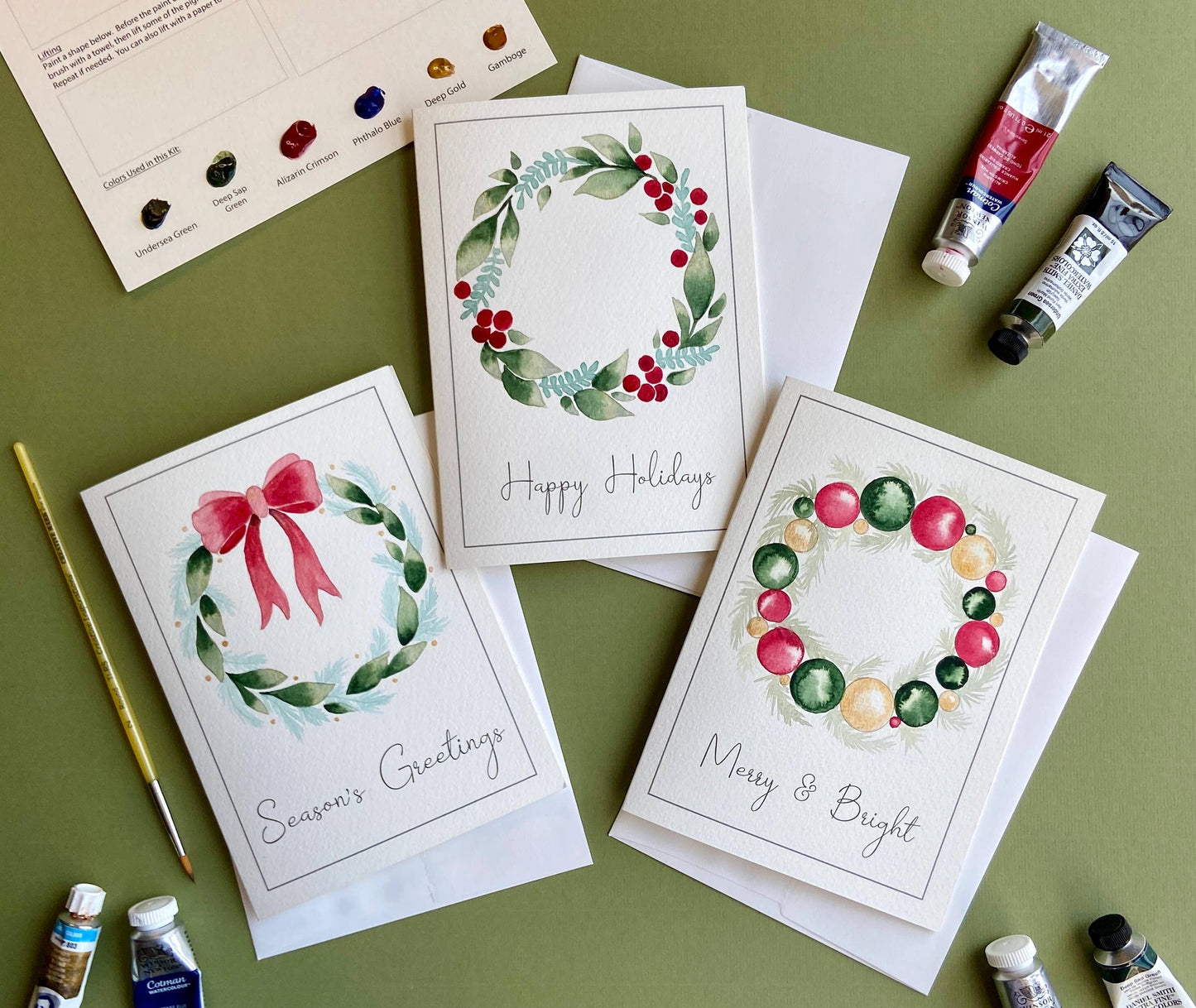 Emily Marie Watercolors - Watercolor Painting Kit: Holiday Greeting Cards