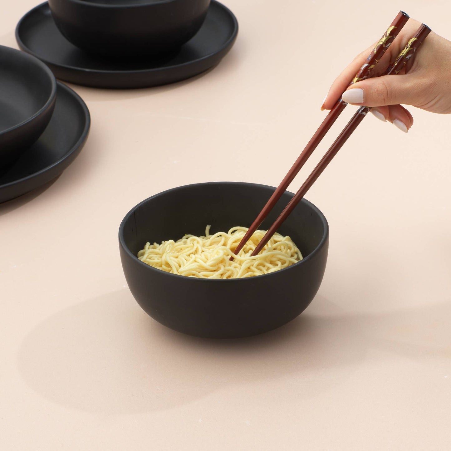 JoyJolt - JoyJolt Mesa 6-Piece Stoneware Soup Bowls Set – 23 oz: Matte Linen