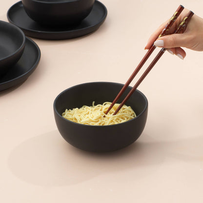 JoyJolt - JoyJolt Mesa 6-Piece Stoneware Soup Bowls Set – 23 oz: Matte Linen