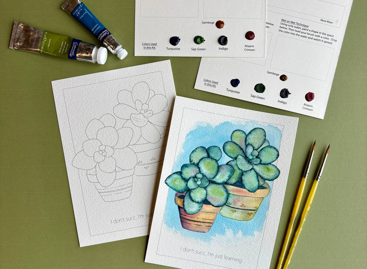 Emily Marie Watercolors - Watercolor Date Night Kit: Succulents