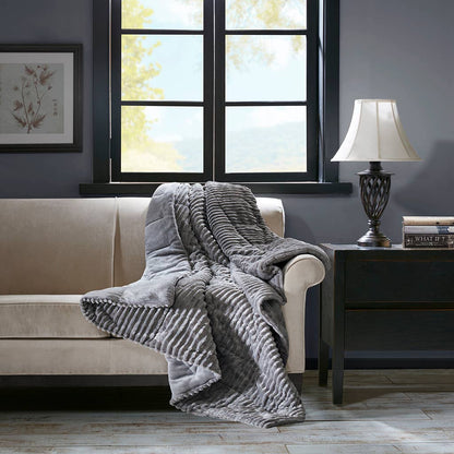 Corduroy Plush 60x70" Winter Throw Blanket 4 Colors: Navy Blue