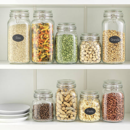JoyJolt - Glass Food Storage Jar with Airtight Clamp Lids - Set of 3: 32 oz
