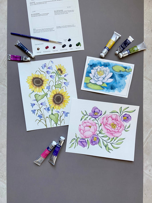 Emily Marie Watercolors - Watercolor Painting Kit: Flowers