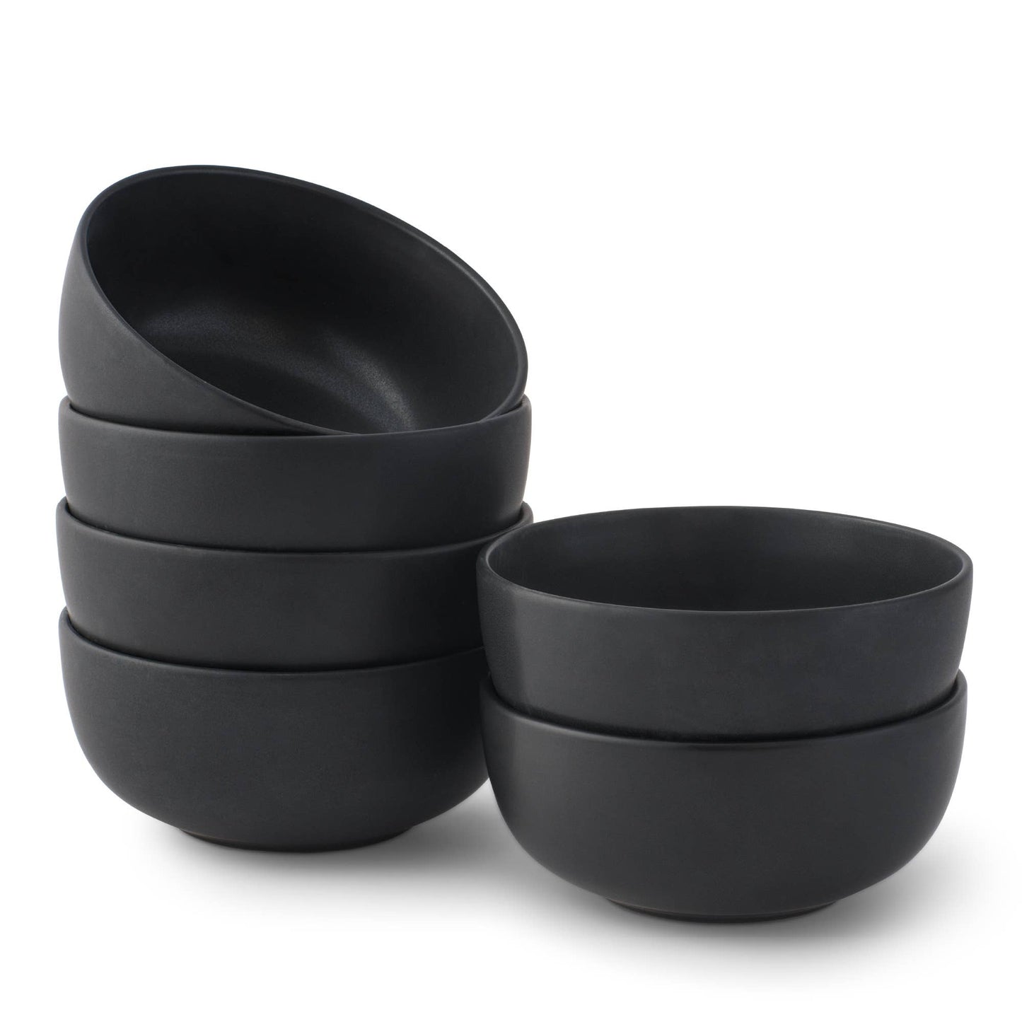 JoyJolt - JoyJolt Mesa 6-Piece Stoneware Soup Bowls Set – 23 oz: Matte Linen