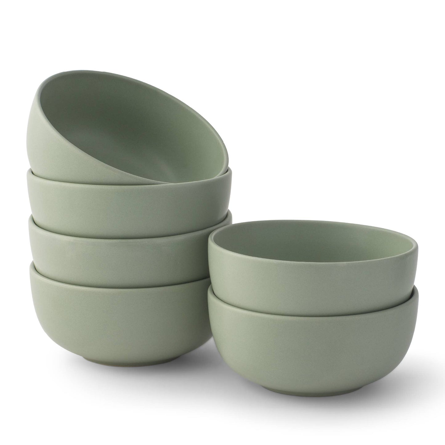 JoyJolt - JoyJolt Mesa 6-Piece Stoneware Soup Bowls Set – 23 oz: Matte Linen