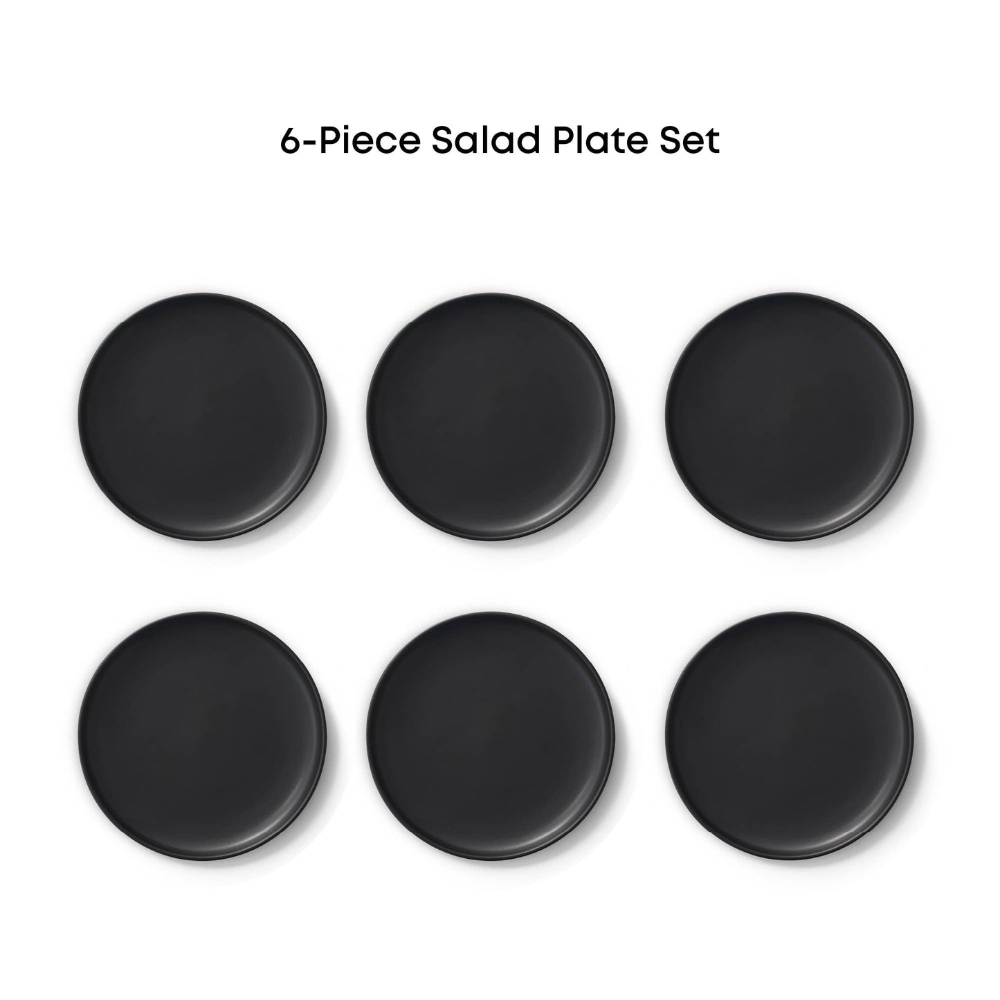JoyJolt - JoyJolt Mesa 6-Piece Stoneware Salad Plates Set – 8”: Matte Linen
