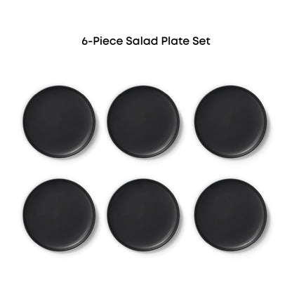 JoyJolt - JoyJolt Mesa 6-Piece Stoneware Salad Plates Set – 8”: Matte Linen