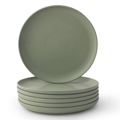 JoyJolt - JoyJolt Mesa 6-Piece Stoneware Dinner Plates Set – 10.5”: Matte Linen