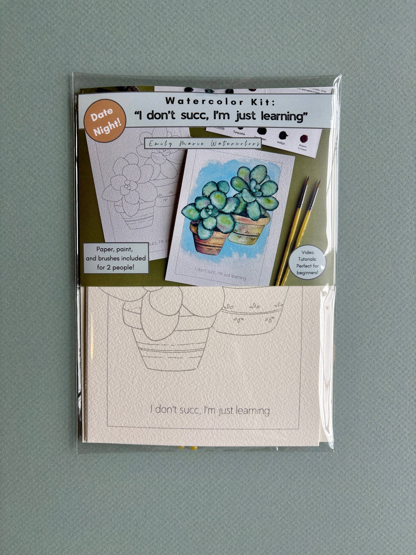 Emily Marie Watercolors - Watercolor Date Night Kit: Succulents