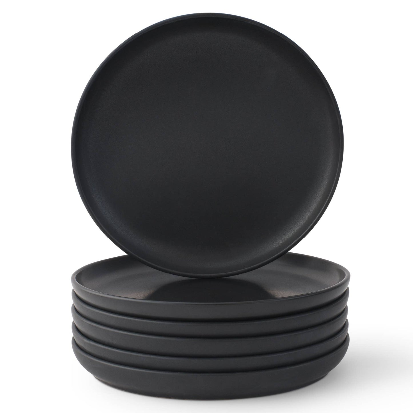 JoyJolt - JoyJolt Mesa 6-Piece Stoneware Salad Plates Set – 8”: Matte Linen