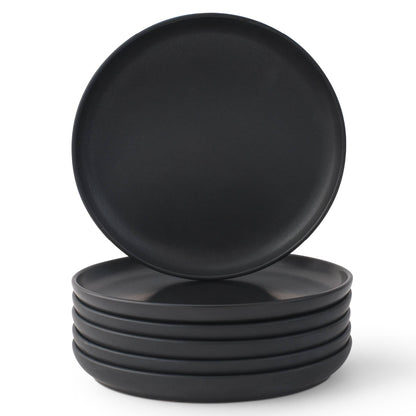 JoyJolt - JoyJolt Mesa 6-Piece Stoneware Salad Plates Set – 8”: Matte Linen